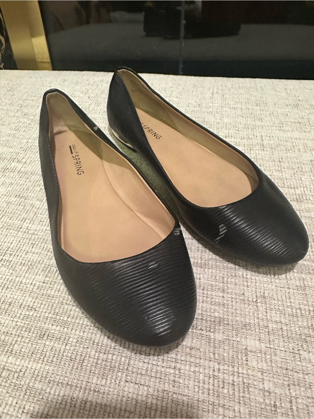 Black Textured Ballet Flats for Women Call It Spring size 6.5 Shoes Loafers
